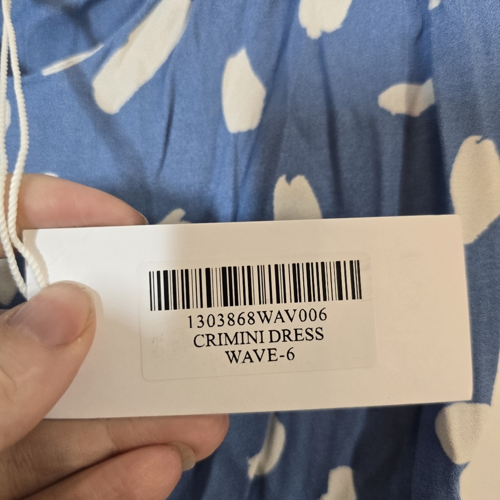 Reformation Crimini Midi Sun Dress in Wave Blue White 6 Sundress NWT New - Picture 7 of 7